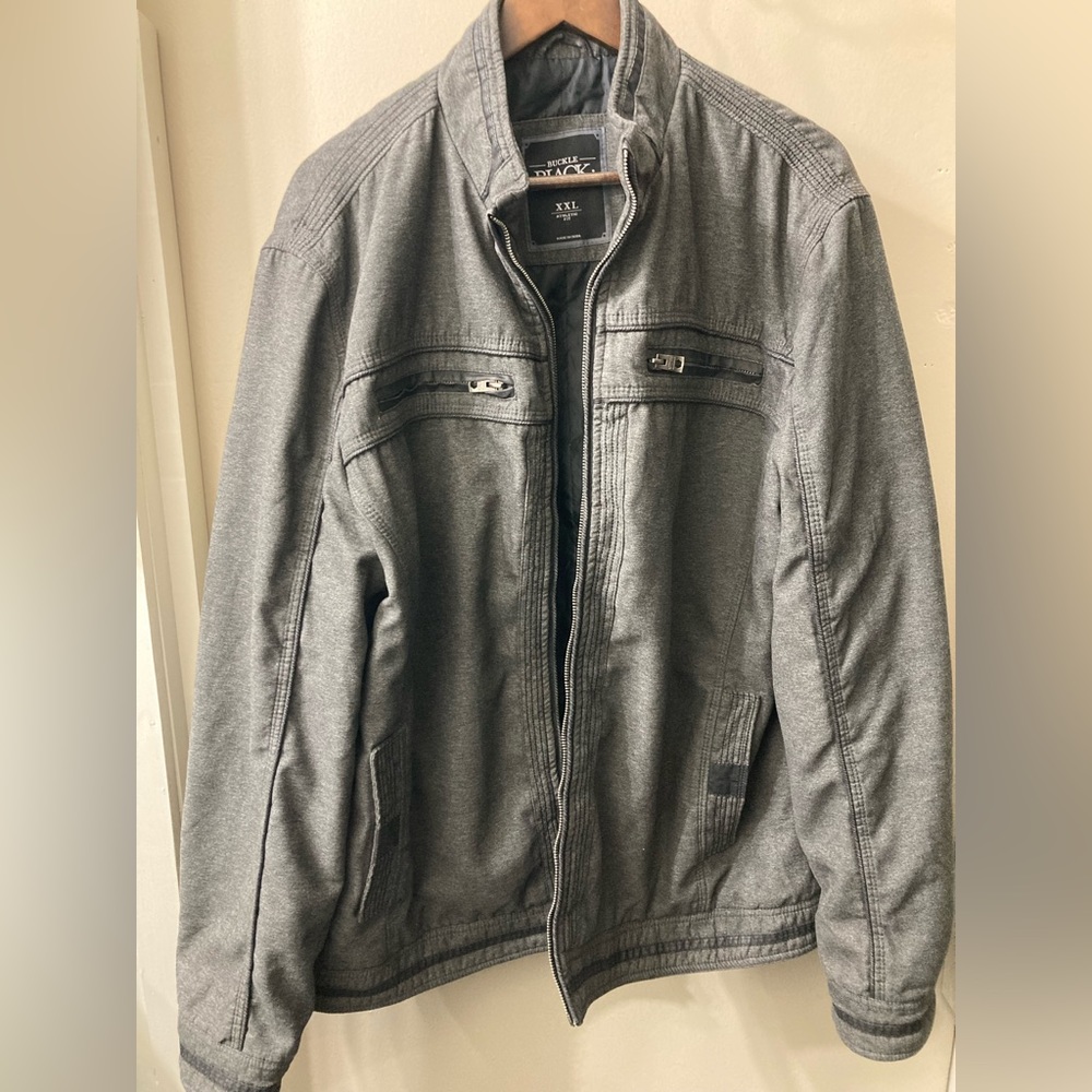 Men’s XXL Buckle Black Coat